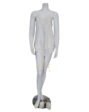 Flora Nikrooz Q81147 Ivory Showstopper Cami and Boyshorts Set myselflingerie.com